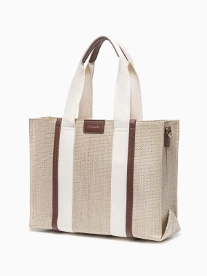 Torebka damska typu tote bag z brązowymi elementami Puccini