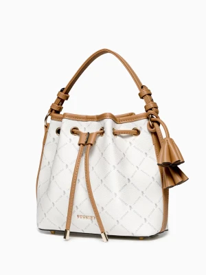 Torebka damska typu worek biały monogram Puccini