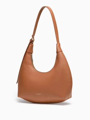 Torebka damska w kształcie rogala brązowa Puccini