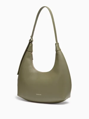 Torebka damska w kształcie rogala oliwkowa Puccini