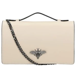 Beżowa skórzana torebka z owadem 80320-54 Wojas