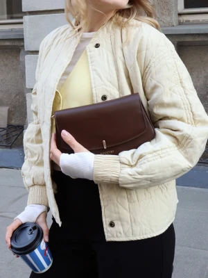 Torebka damska z przegrodami mała brązowa Puccini