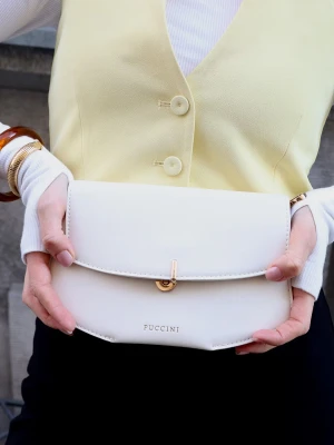 Torebka damska z przegrodami mała janobeżowa Puccini