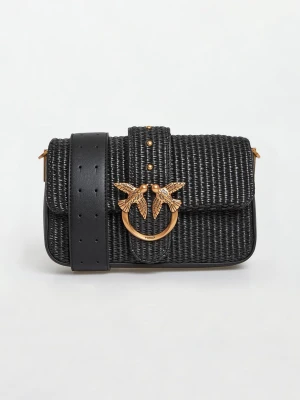 Torebka damska z rafii Mini Slouchy Fl Rafia PINKO