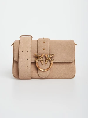 Torebka damska zamszowa skóra Mini Slouchy Fl Suede PINKO