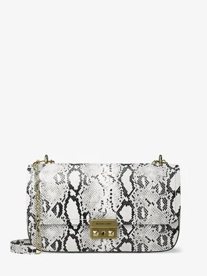 Torebka do przewieszenia przez ramię Tribeca ze skóry z fakturą łuski węża MICHAEL Michael Kors