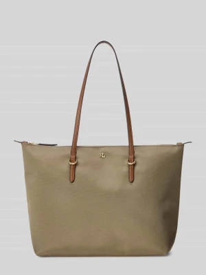 Torebka do ręki z detal z logo Lauren Ralph Lauren