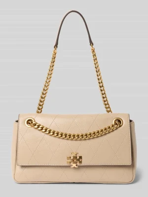 Torebka do ręki z paskiem z łańcuszka ze skóry bydlęcej nappa Tory Burch Beżowy