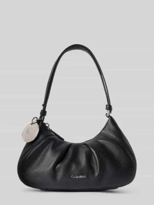 Torebka do ręki z wytłaczanym logo model 'ENGRAVED HW SMALL BAG' Calvin Klein Czarny