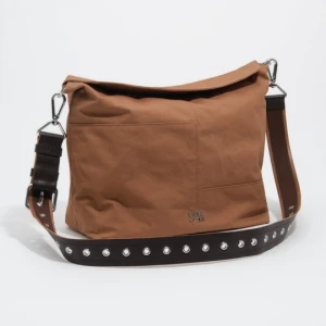 Torebka hobo duża bawełna jasnobrązowa BIMBA Y LOLA LIGHT BROWN