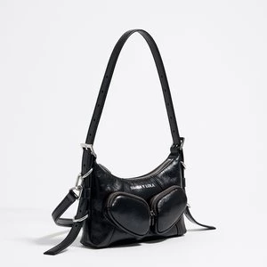 Torebka hobo Pocket mini skóra czarna BIMBA Y LOLA