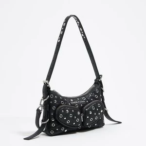 Torebka hobo Pocket mini skóra czarna BIMBA Y LOLA