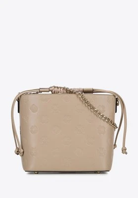 Torebka kubełek skórzana w monogram beżowa Wittchen