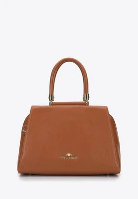 Torebka kuferek skórzana z geometrycznymi okuciami Wittchen