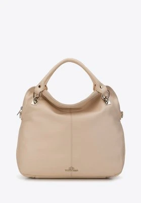 Torebka kuferek skórzana zaokrąglona jasny beż Wittchen