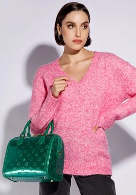 Torebka kuferek z metalicznej skóry lakierowanej zielona Wittchen