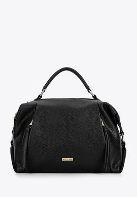 Torebka kuferek ze skóry ekologicznej z okuciami czarna Wittchen