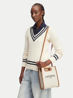 Torebka Lacoste Small Heritage Canvas Tote NF5232TD Kremowy