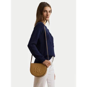 Torebka LAUREN RALPH LAUREN Witley Leather Medium Embossed Logo Crossbody Bag 431950130008 Brązowy