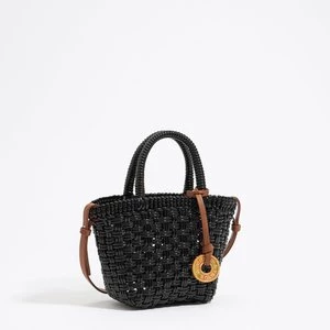 Torebka shopper pleciona czarna BIMBA Y LOLA