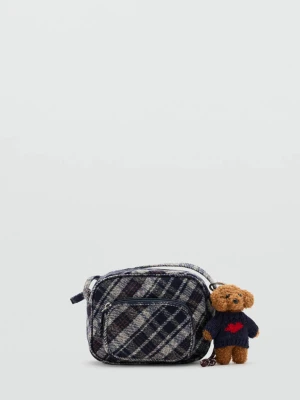 Torebka listonoszka w kratkę szary - Dzieci - Rozmiar uniwersalny - MANGO KIDS