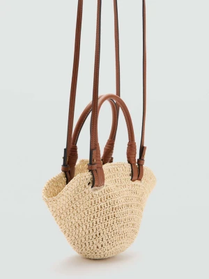 Torebka listonoszka w stylu koszyka brązowy - Dziewczyna - Rozmiar uniwersalny - MANGO TEEN