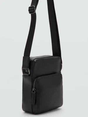 Torebka listonoszka z imitacji tłoczonej skóry czarny - Mężczyzna - Rozmiar uniwersalny - MANGO MAN