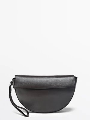 Torebka Listonoszka Z Klapą Ze Skóry Nappa - Brązowy - Massimo Dutti - Female