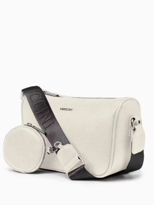 Torebka listonoszka z materiałowym paskiem z saszetką kremowa Puccini