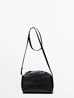 Torebka Listonoszka Ze Skóry Nappa - Czarny - Massimo Dutti - Female