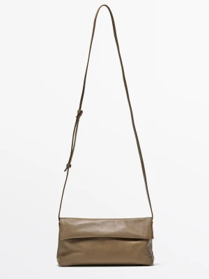 Torebka Listonoszka Ze Skóry Nappa - Szarobrązowy - Massimo Dutti - Female