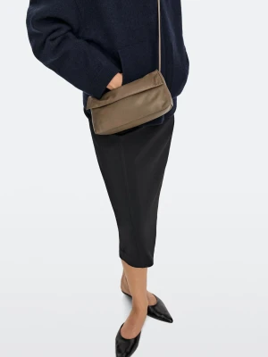 Torebka Listonoszka Ze Skóry Nappa - Szarobrązowy - Massimo Dutti - Female