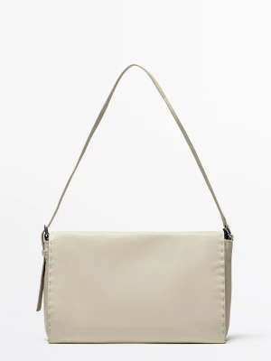 Torebka Listonoszka Ze Skóry Nappa Z Przeszyciami - Złoty - Massimo Dutti - Female