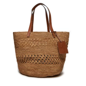 Torebka Manebi Handcrafted Raffia Basket Bag Weaving V 2.2 CK Brązowy