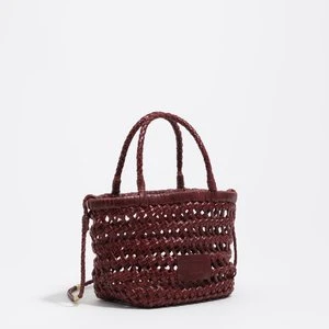Torebka mini pleciona skóra ciemna wiśnia BIMBA Y LOLA