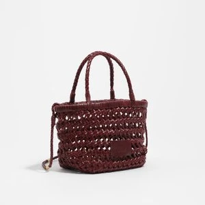 Torebka mini pleciona skóra ciemna wiśnia BIMBA Y LOLA