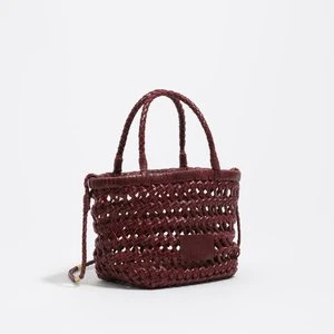 Torebka mini pleciona skóra ciemna wiśnia BIMBA Y LOLA