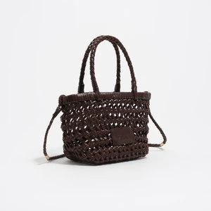 Torebka mini pleciona skóra ciemnobrązowa BIMBA Y LOLA