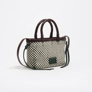 Torebka mini pleciona skóra ciemnozielona BIMBA Y LOLA