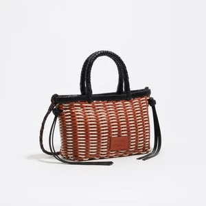 Torebka mini pleciona skóra jasnobrązowa BIMBA Y LOLA