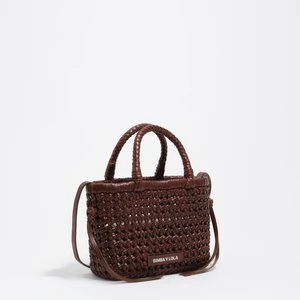 Torebka mini pleciona skóra orzechowa BIMBA Y LOLA