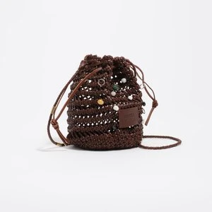 Torebka mini pleciona skóra orzechowa BIMBA Y LOLA