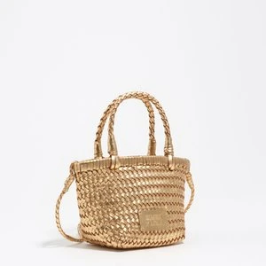 Torebka mini pleciona skóra złota BIMBA Y LOLA