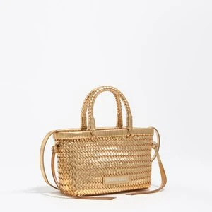 Torebka mini pleciona skóra złota BIMBA Y LOLA