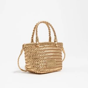 Torebka mini pleciona skóra złota BIMBA Y LOLA