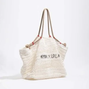 Torebka na ramię duża włókno papierowe biała BIMBA Y LOLA