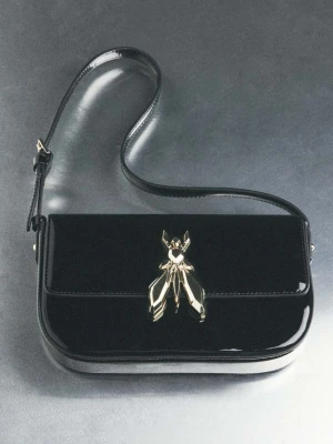 Torebka na ramię "ESSENTIAL" Fly z błyszczącej skóry PATRIZIA PEPE