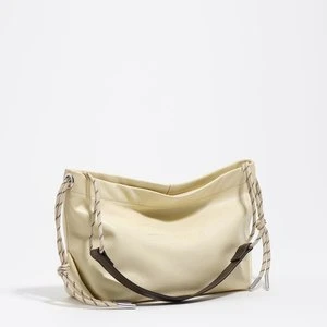 Torebka na ramię Paper średnia skóra blady żółty BIMBA Y LOLA