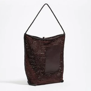 Torebka na ramię pleciona czekolada BIMBA Y LOLA