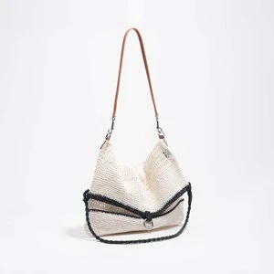 Torebka na ramię średnia włókno papierowe biała BIMBA Y LOLA